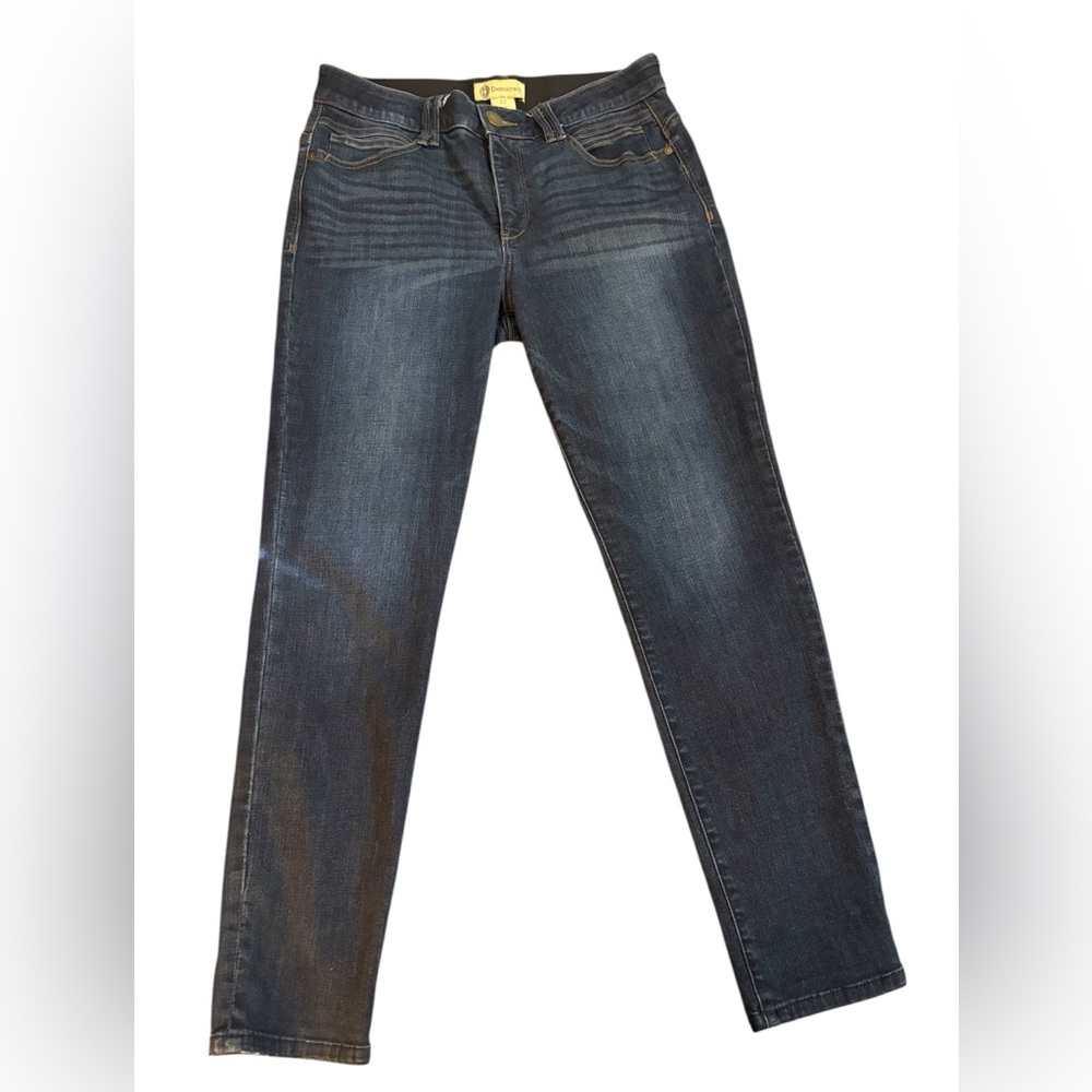Democracy- ankle length “ab technology” size 12. Dark wash.